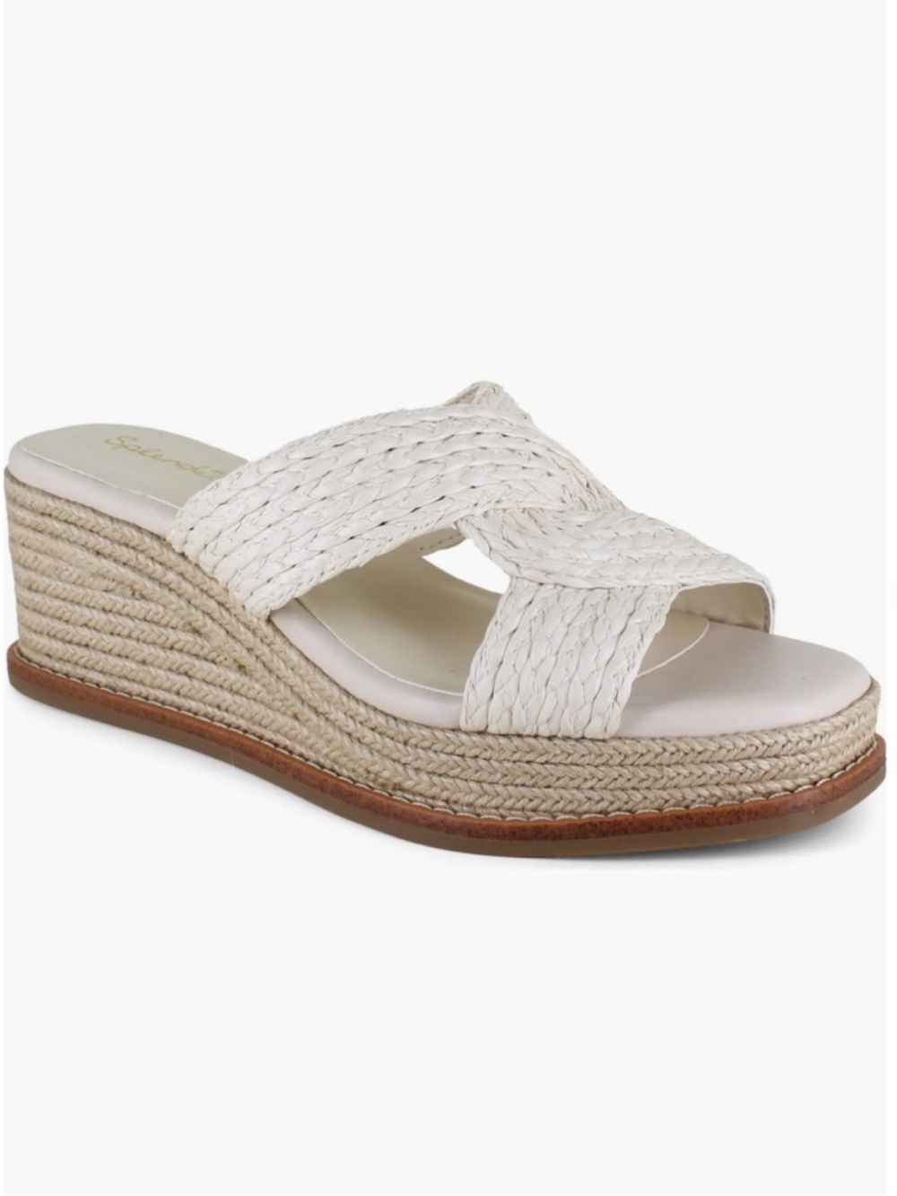 Splendid Daria White Oat Braided Espadrille Wedge Slide Sandal NIB NWT Size 10